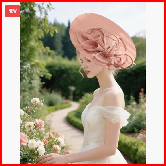 Elegant Fascinator Hat with Flower Feathers Headband for Wedding Derby Party main image 7